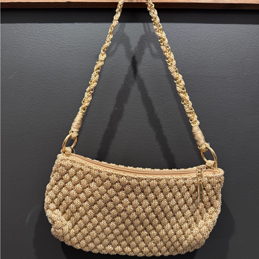 The SAK Gold Woven Shoulder Bag